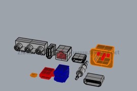 各种电子产品接口合集模型素材-3D模型下载 