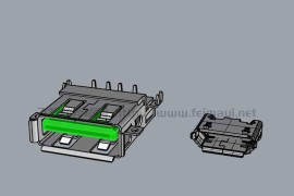 标准手机+电脑USB接口素材-3D模型下载