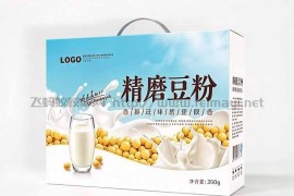 精磨豆粉包装盒-礼盒包装设计平面展开图--PSD格式