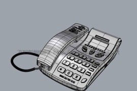 传统电话机模型素材-3D模型下载