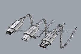 常见三个接口USB模型素材-3D模型下载 