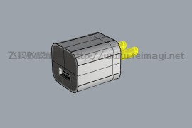 苹果充电器USB充电器外观模型素材-3D模型下载 