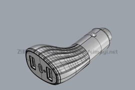车载充电器模型素材-3D模型下载 