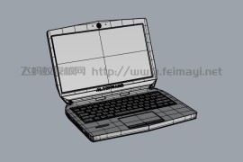 外星人笔记本电脑-外观模型素材-3D模型下载 